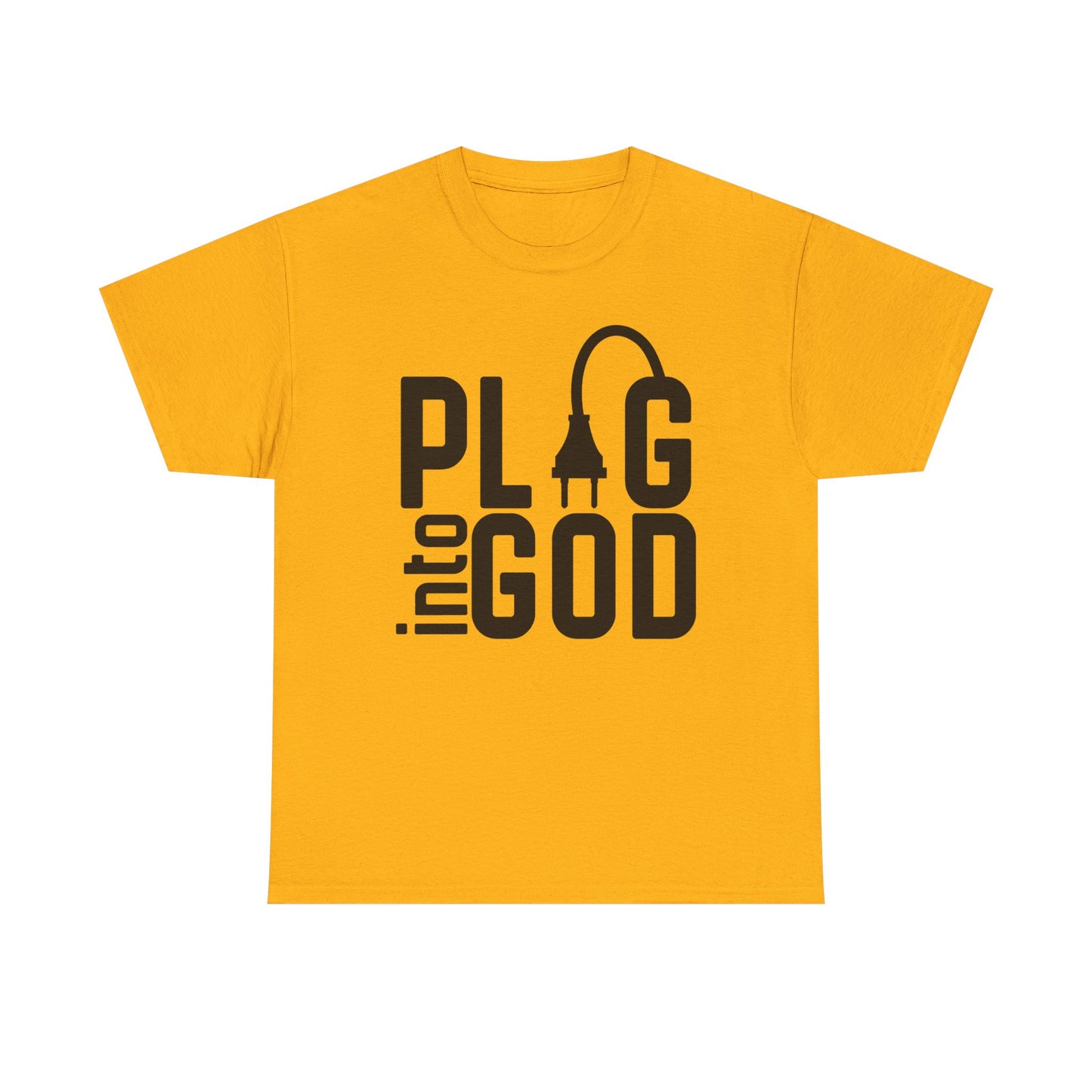 Inspirational Religious T-Shirt, Plug into God Tee, Christian Apparel, Faith-Based Gift, Casual Wear, Everyday Inspiration