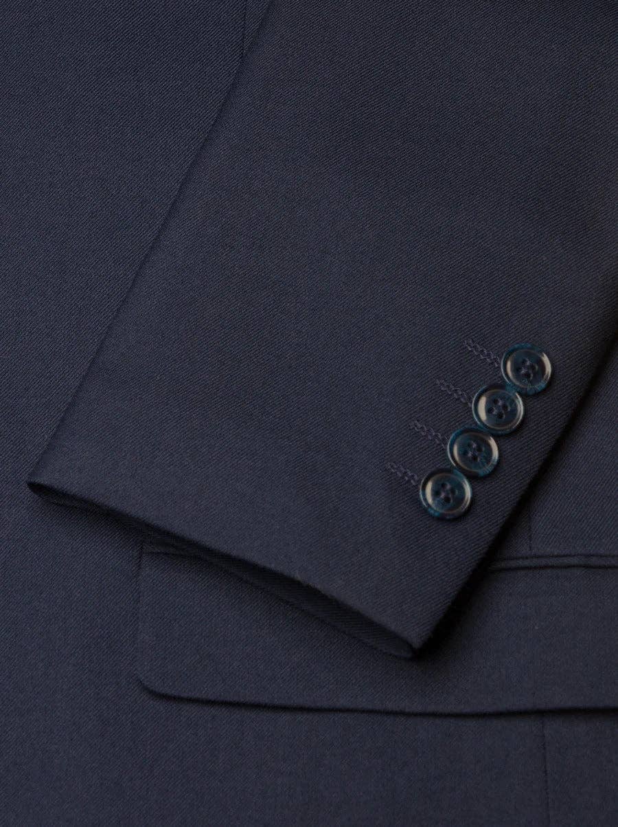 JAX MENS NAVY 2 BUTTON NOTCH LAPEL PICK STITCHING 3 PC SLIM FIT SUIT